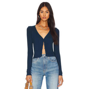 La Made Sweet V Cardigan  size S NWT blue $99msrp